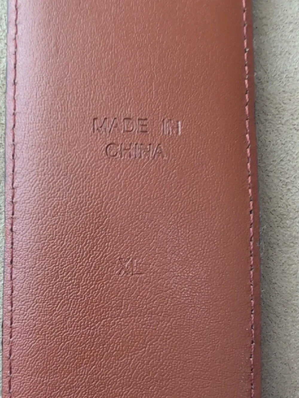 CHAPS Dark Brown Croc-Embossed Leather Belt